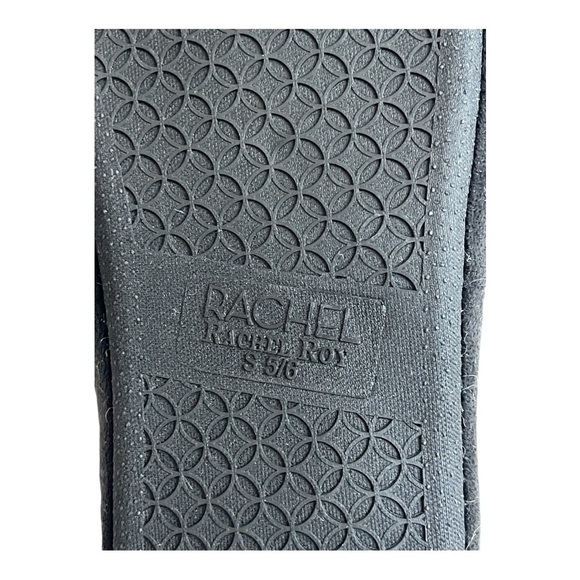 RACHEL Rachel Roy Black White Chenille Knit Fur Bow Slip-On Memory Foam Slippers - Picture 7 of 7